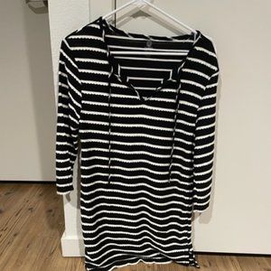 Balance Collection Black and white striped dress
